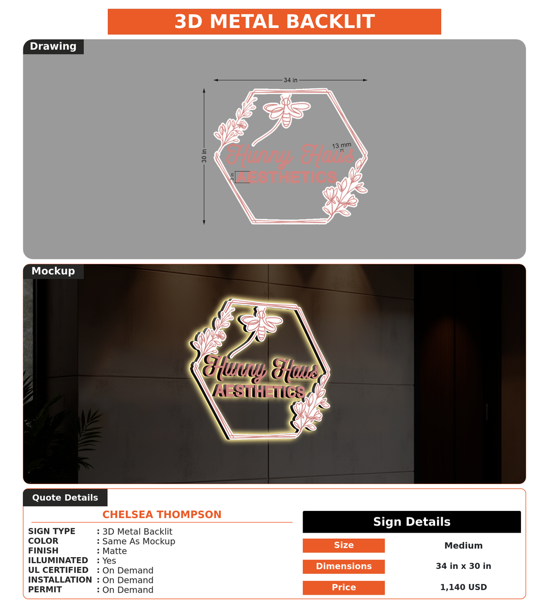 CUSTOM MOCKUP SIGN FOR Chelsea Thompson