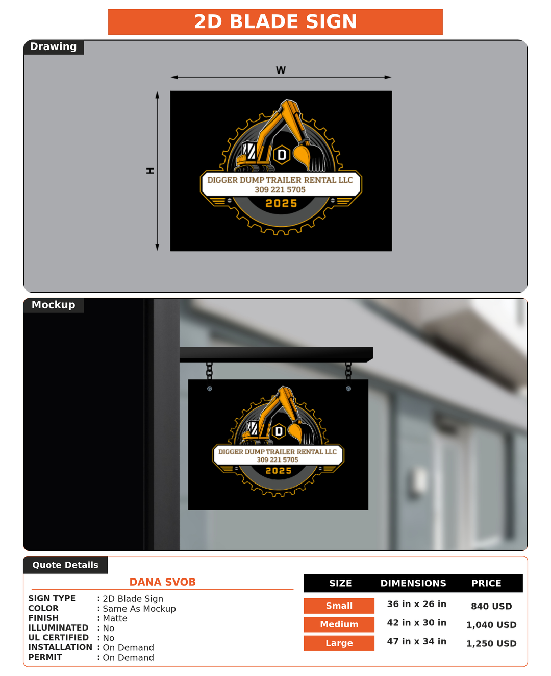 CUSTOM MOCKUP SIGN FOR Dana Svob