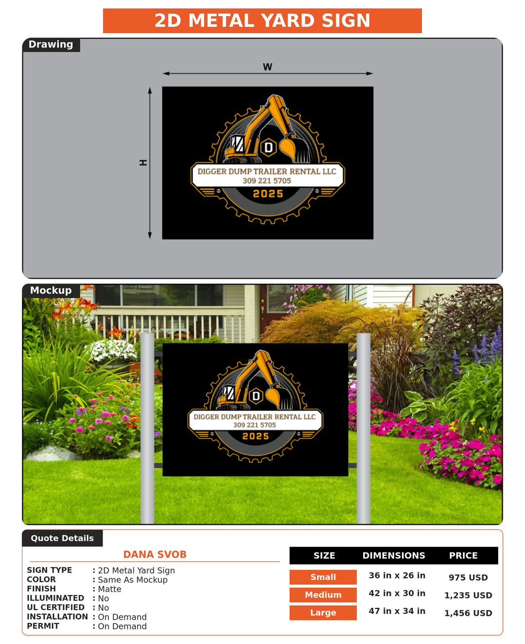 CUSTOM MOCKUP SIGN FOR Dana Svob