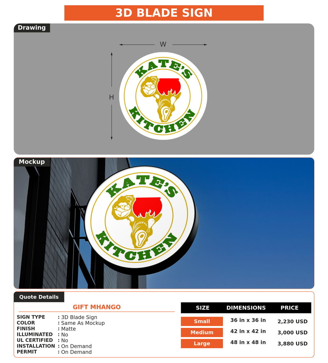 CUSTOM MOCKUP SIGN FOR Gift Mhango