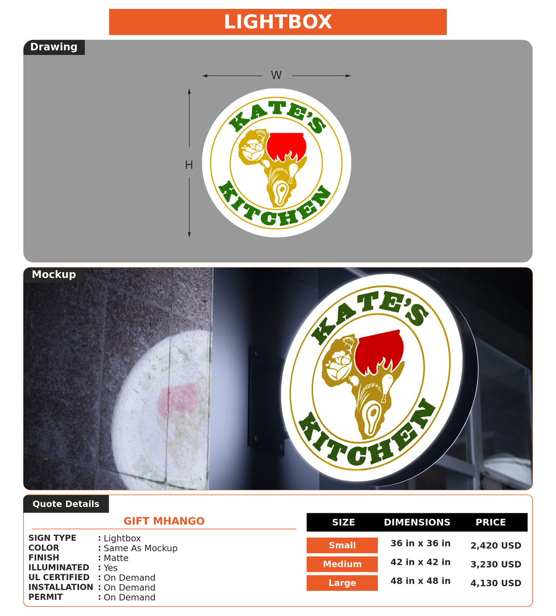 CUSTOM MOCKUP SIGN FOR Gift Mhango