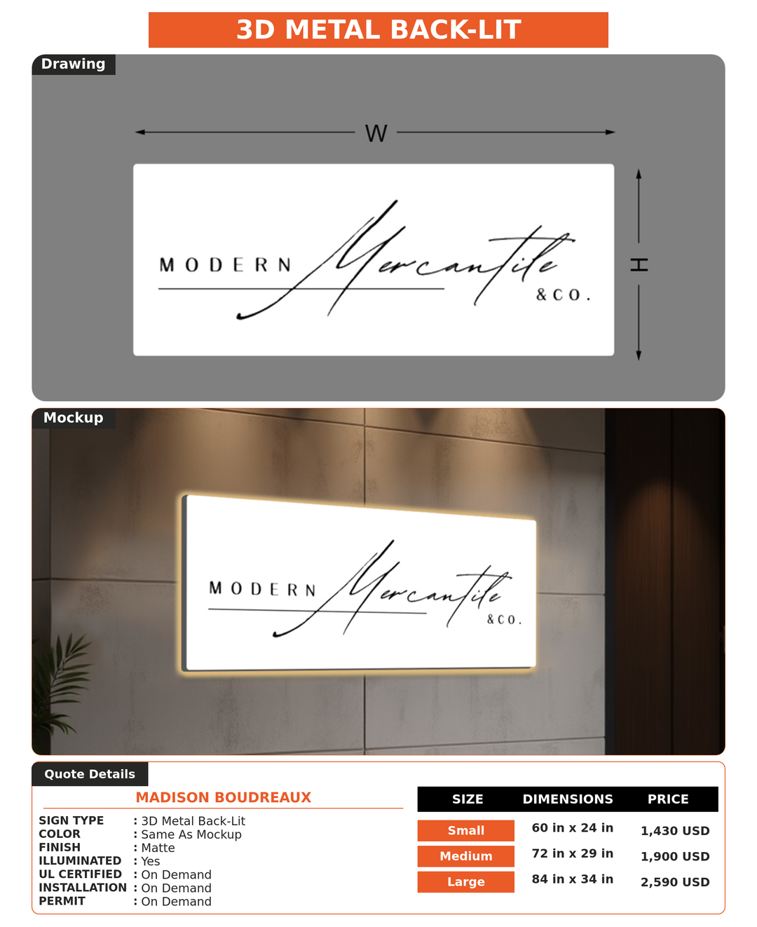 CUSTOM MOCKUP SIGN FOR Madison Boudreaux