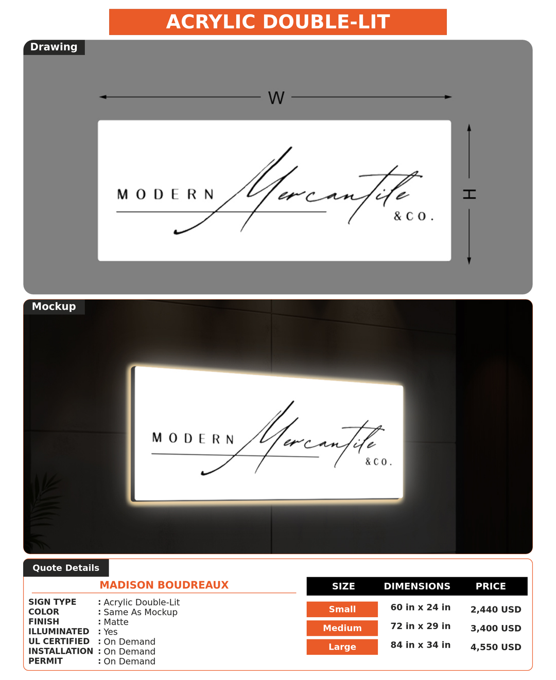 CUSTOM MOCKUP SIGN FOR Madison Boudreaux