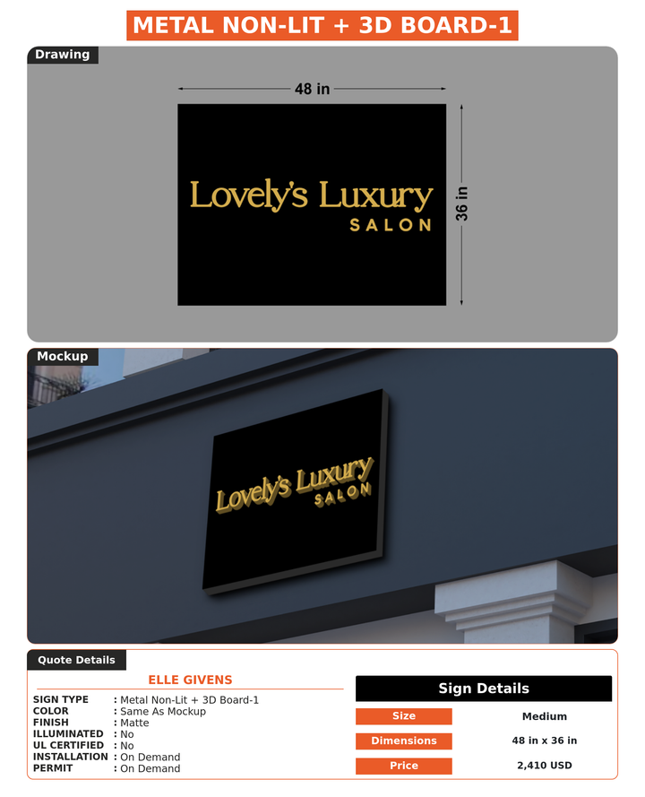 CUSTOM MOCKUP SIGN FOR elle givens
