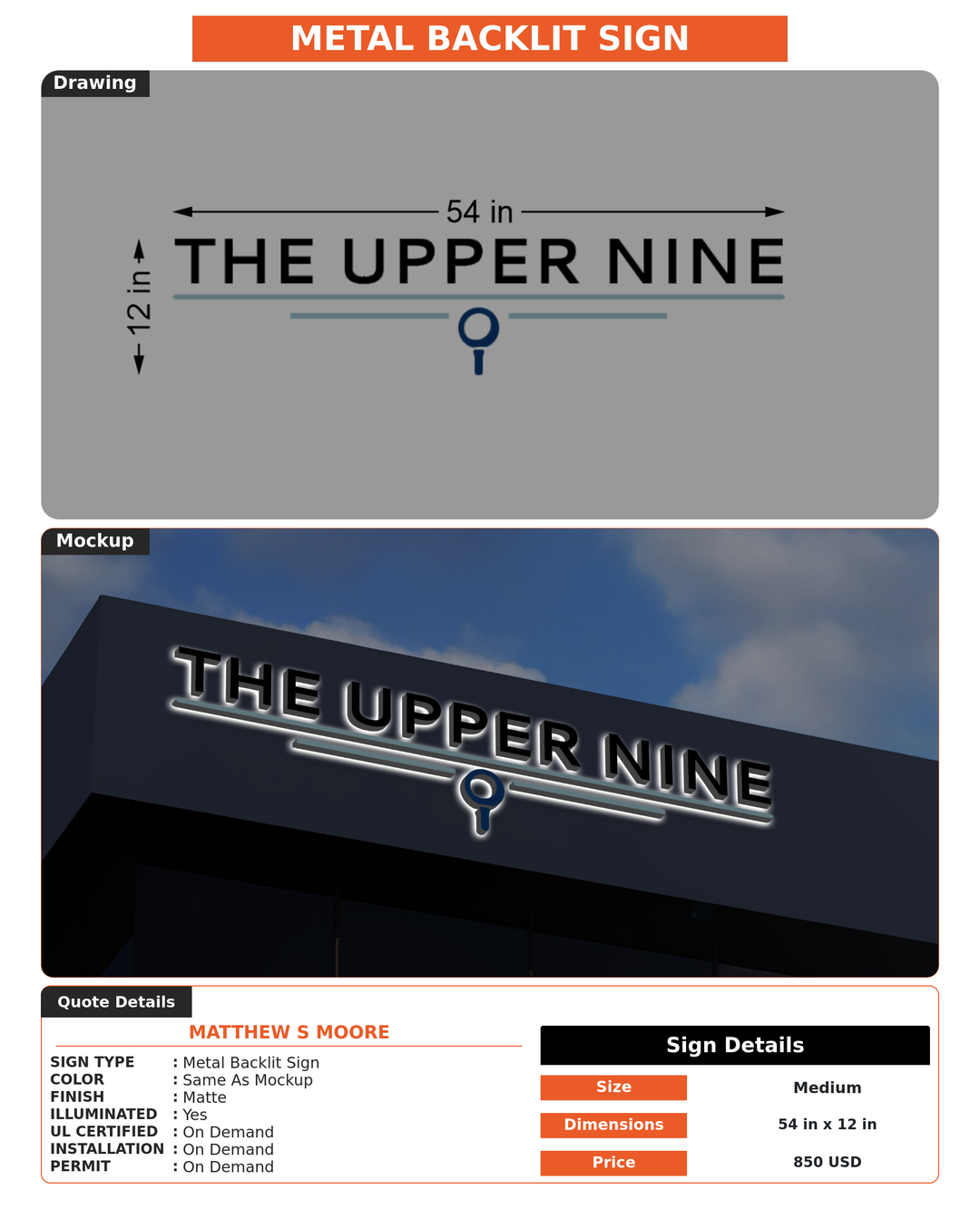 CUSTOM MOCKUP SIGN FOR Matthew S Moore