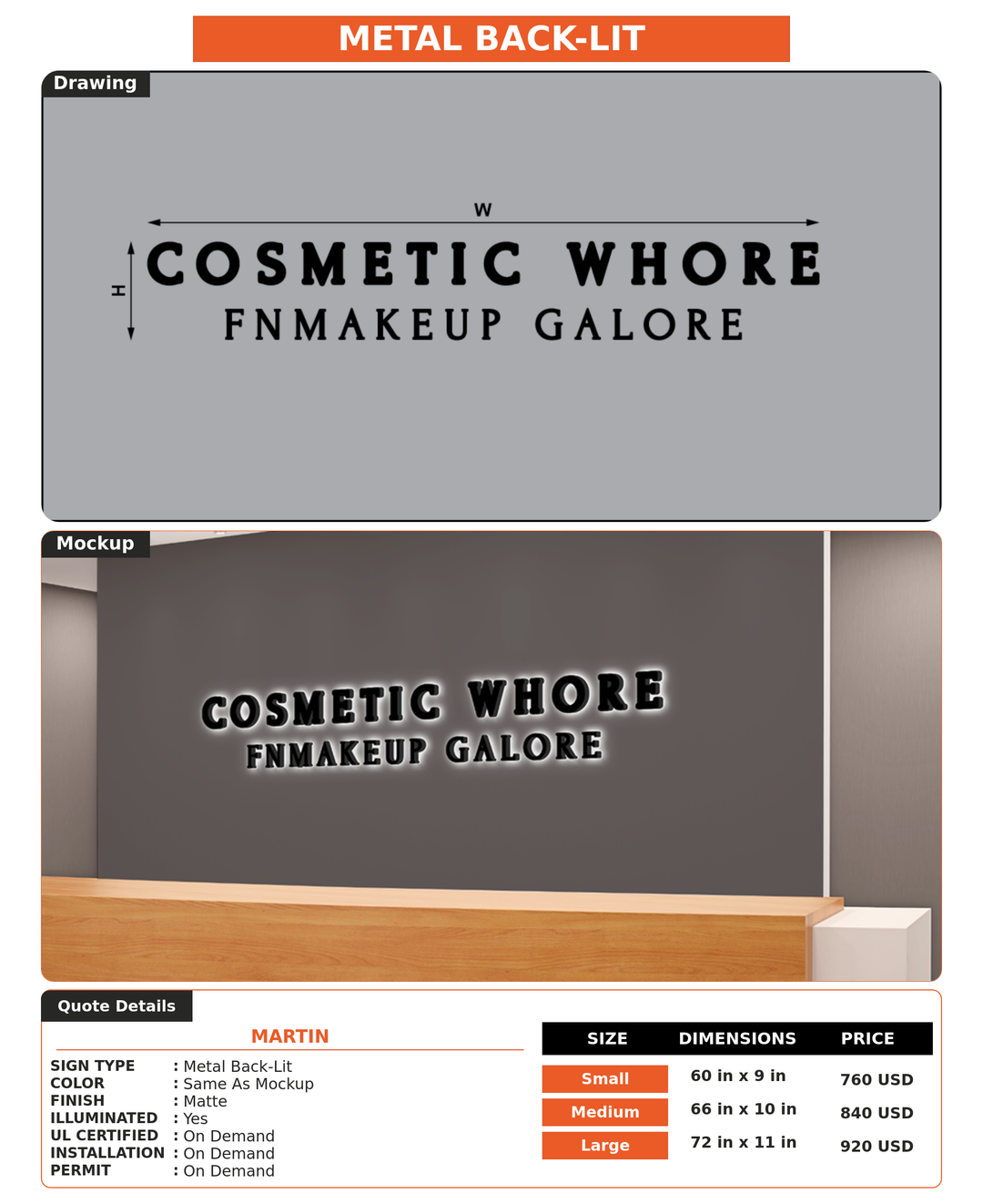 CUSTOM MOCKUP SIGN FOR Martin