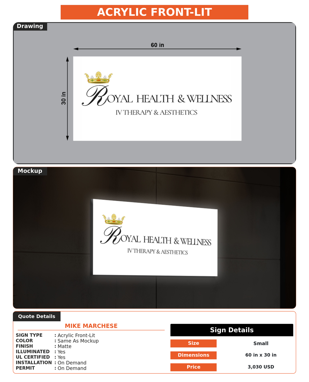 CUSTOM MOCKUP SIGN FOR Mike Marchese