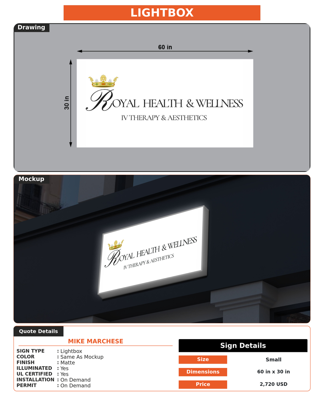 CUSTOM MOCKUP SIGN FOR Mike Marchese