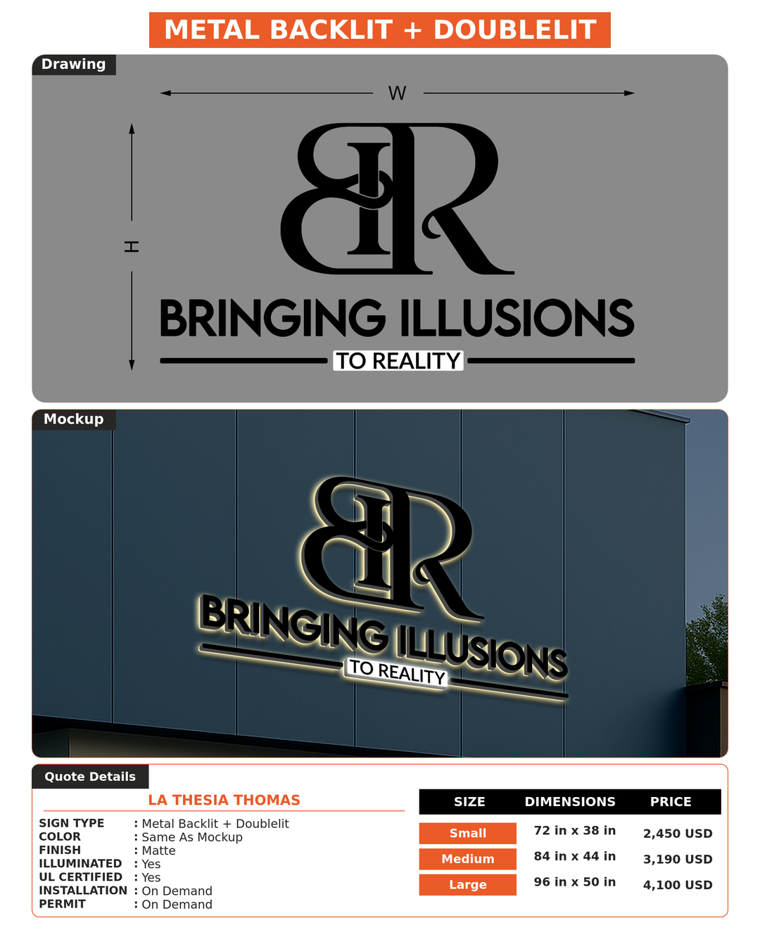 CUSTOM MOCKUP SIGN FOR La Thesia Thomas