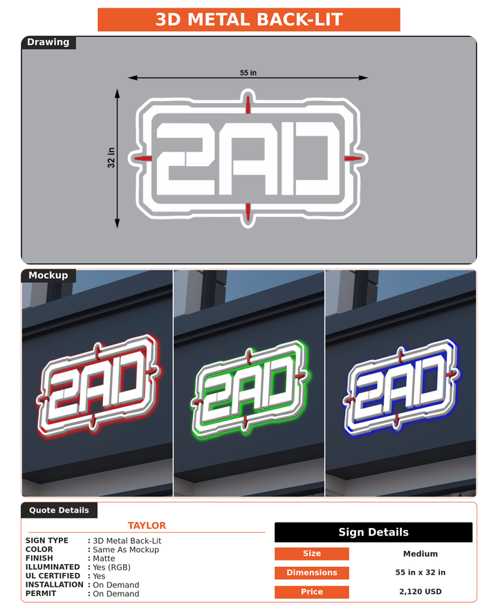 CUSTOM MOCKUP SIGN FOR Taylor