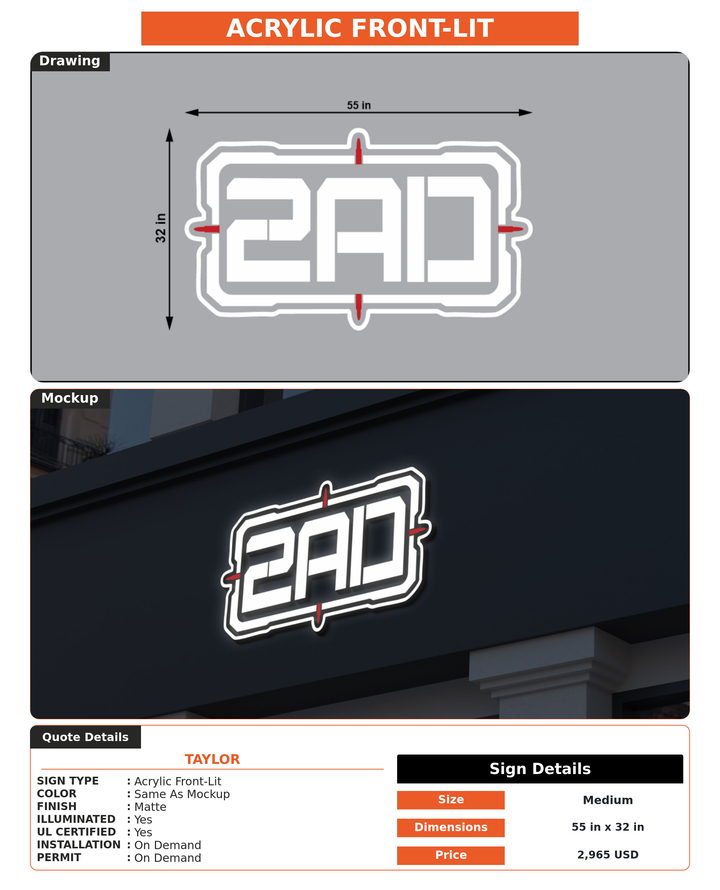 CUSTOM MOCKUP SIGN FOR Taylor