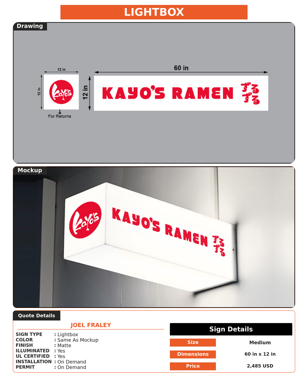 CUSTOM MOCKUP SIGN FOR Joel Fraley