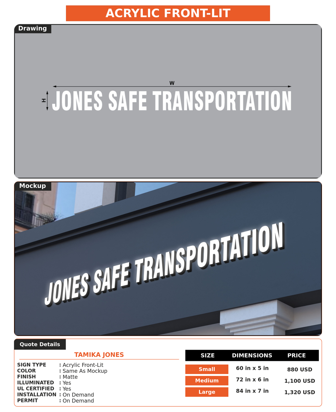 CUSTOM MOCKUP SIGN FOR Tamika Jones