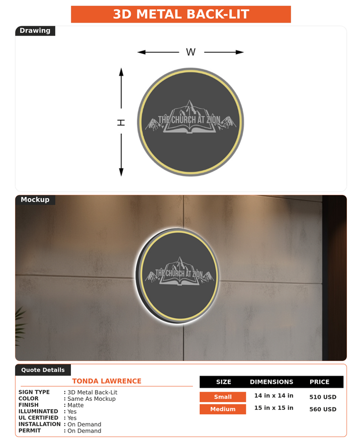 CUSTOM MOCKUP SIGN FOR Tonda Lawrence