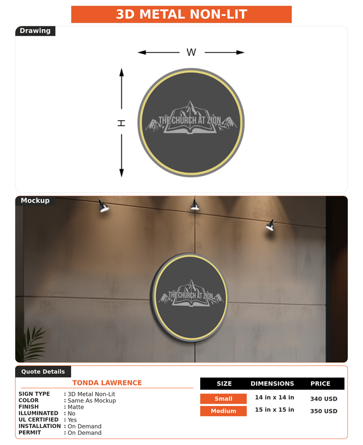 CUSTOM MOCKUP SIGN FOR Tonda Lawrence