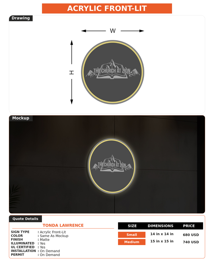 CUSTOM MOCKUP SIGN FOR Tonda Lawrence