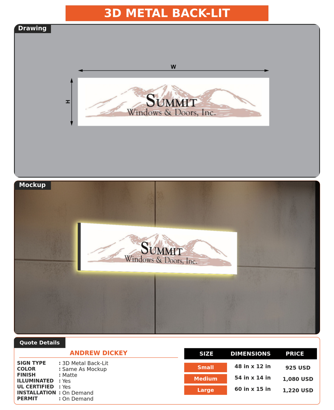 CUSTOM MOCKUP SIGN FOR andrew dickey