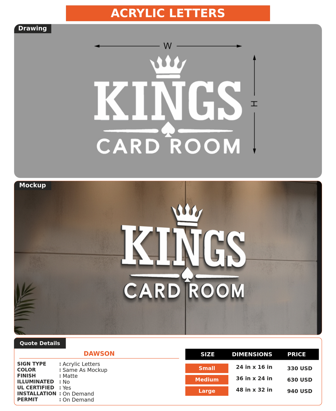 CUSTOM MOCKUP SIGN FOR dawson