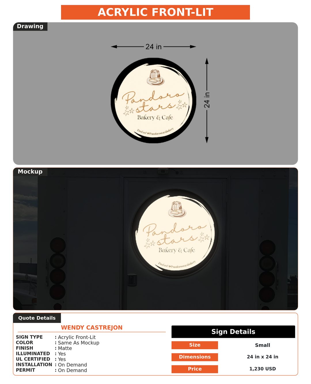 CUSTOM MOCKUP SIGN FOR WENDY CASTREJON