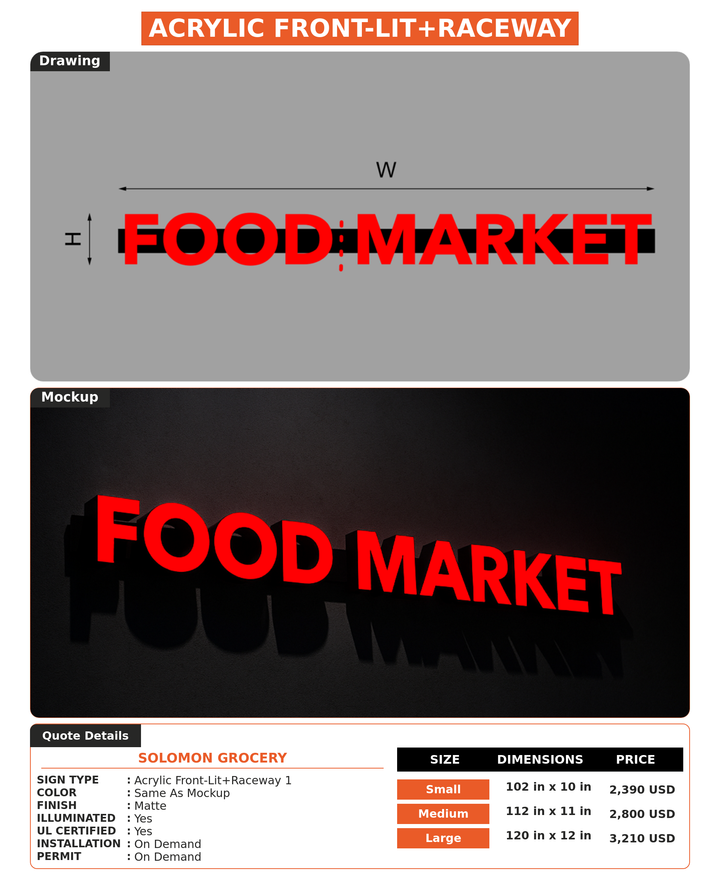 CUSTOM MOCKUP SIGN FOR Solomon Grocery