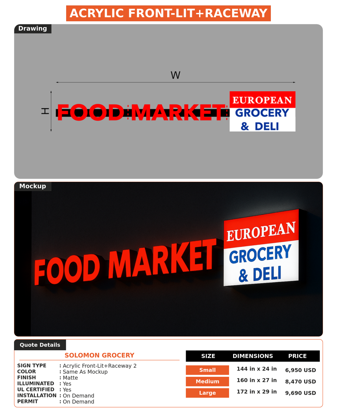 CUSTOM MOCKUP SIGN FOR Solomon Grocery
