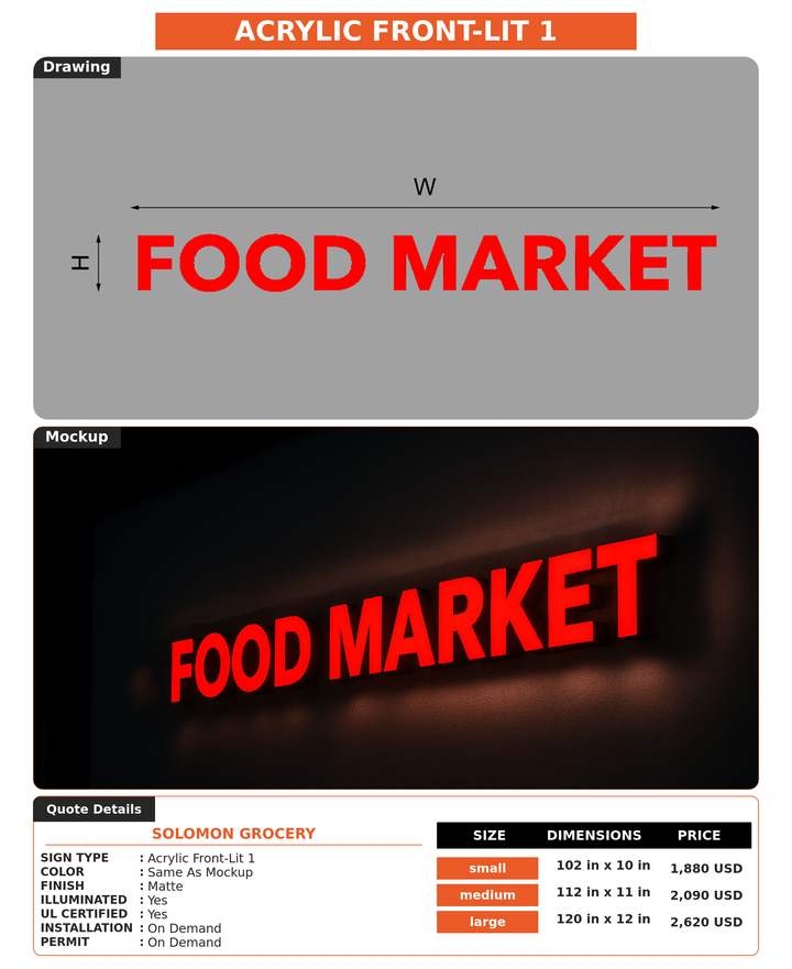 CUSTOM MOCKUP SIGN FOR Solomon Grocery