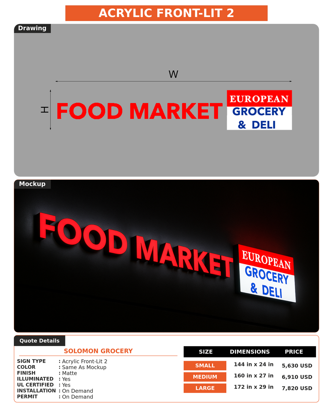 CUSTOM MOCKUP SIGN FOR Solomon Grocery