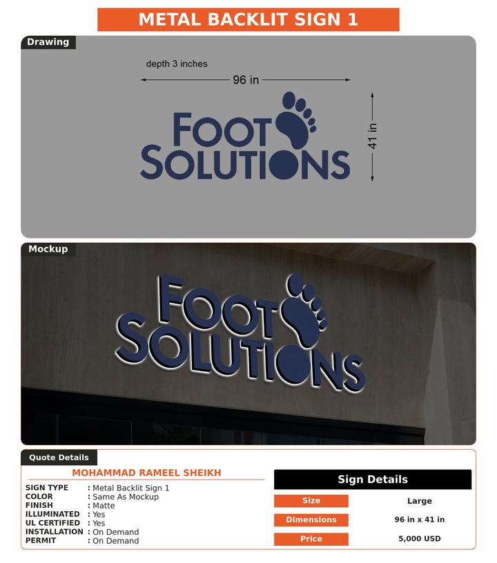 CUSTOM MOCKUP SIGN FOR Mohammad Rameel Sheikh