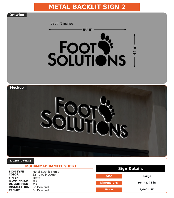 CUSTOM MOCKUP SIGN FOR Mohammad Rameel Sheikh