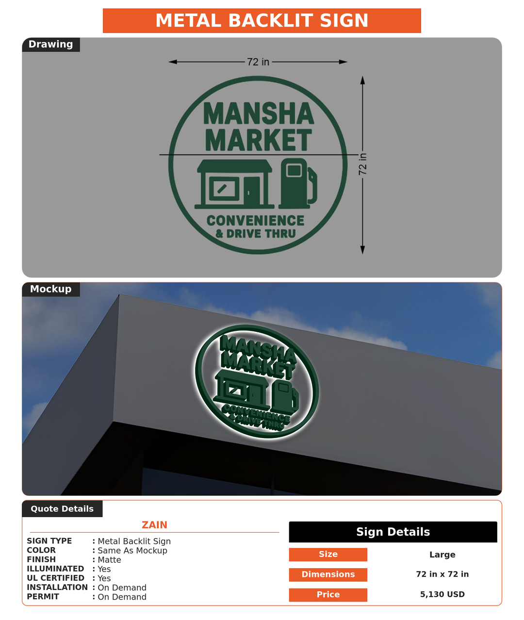 CUSTOM MOCKUP SIGN FOR zain