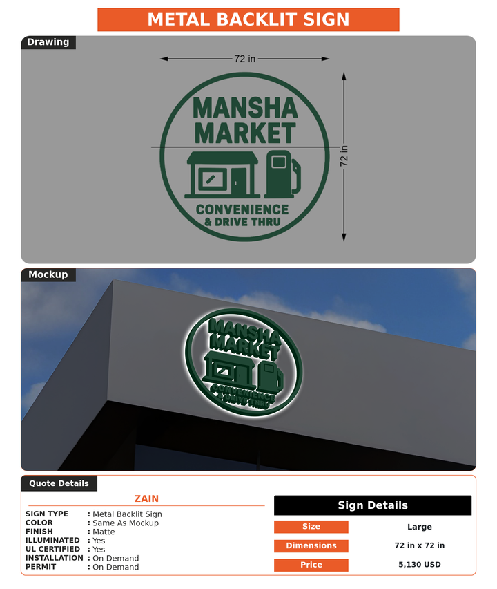 CUSTOM MOCKUP SIGN FOR zain