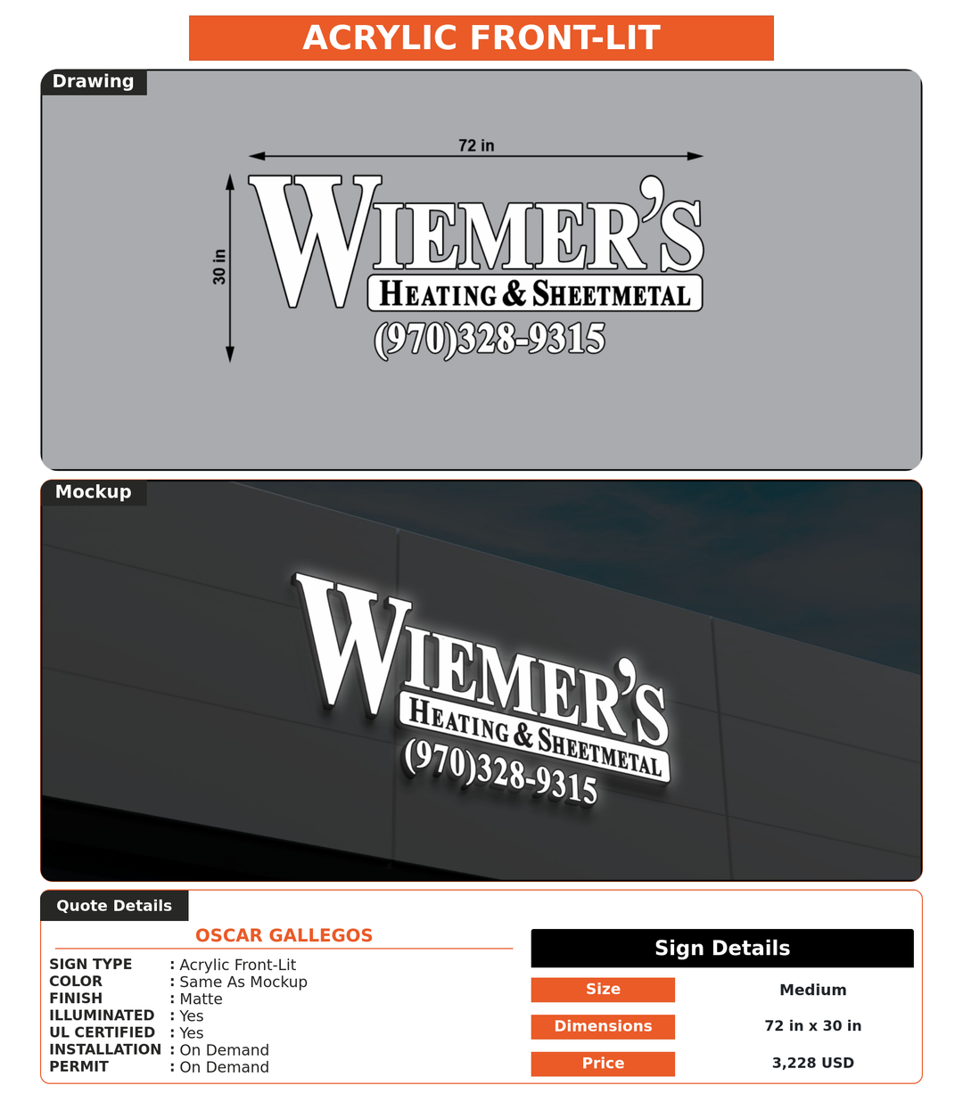 CUSTOM MOCKUP SIGN FOR Oscar gallegos