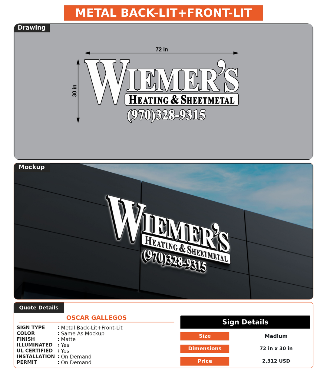 CUSTOM MOCKUP SIGN FOR Oscar gallegos