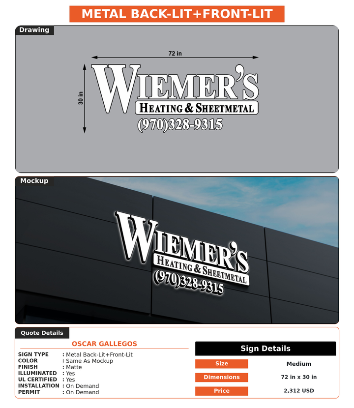 CUSTOM MOCKUP SIGN FOR Oscar gallegos