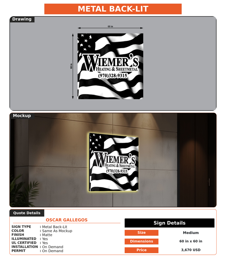 CUSTOM MOCKUP SIGN FOR Oscar gallegos