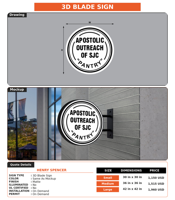 CUSTOM MOCKUP SIGN FOR Henry Spencer
