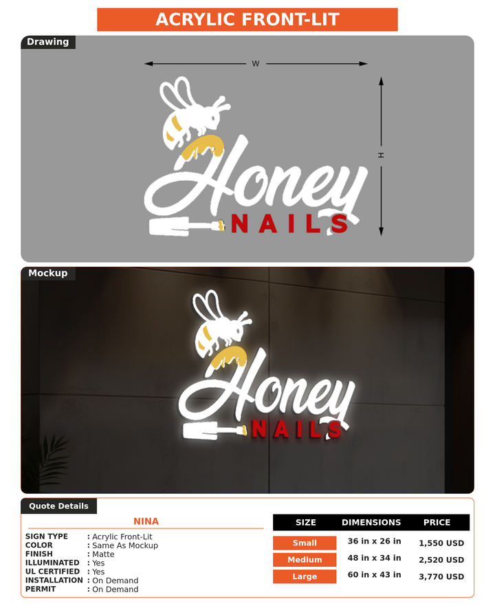 CUSTOM MOCKUP SIGN FOR Nina