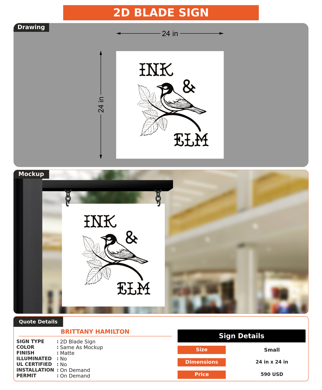 CUSTOM MOCKUP SIGN FOR Brittany Hamilton