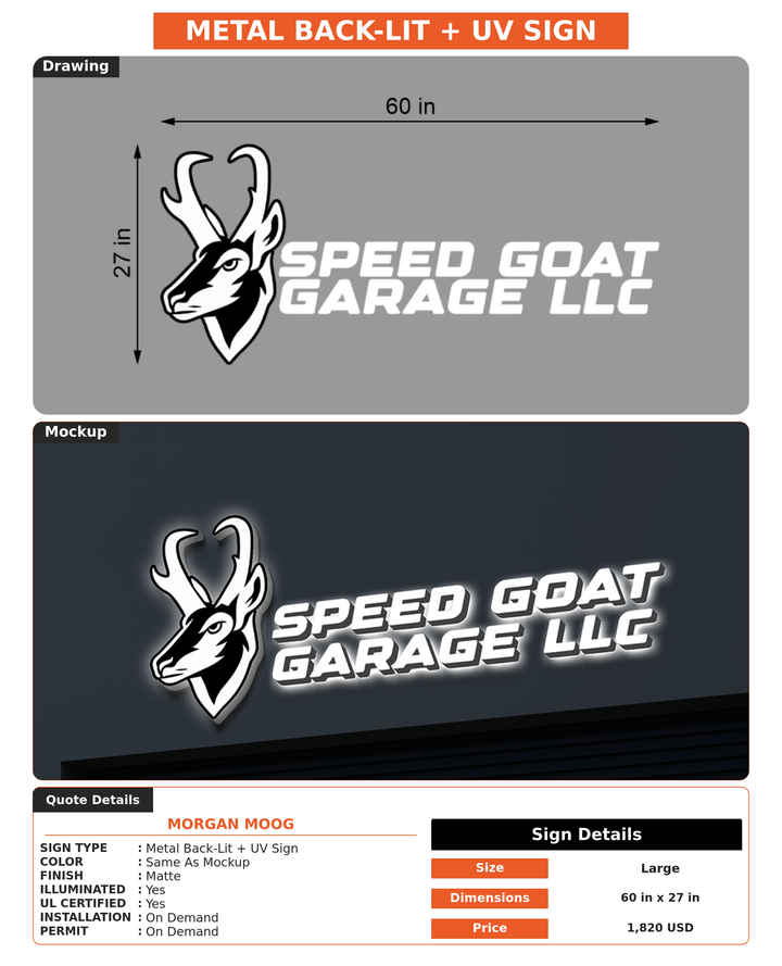 CUSTOM MOCKUP SIGN FOR Morgan Moog