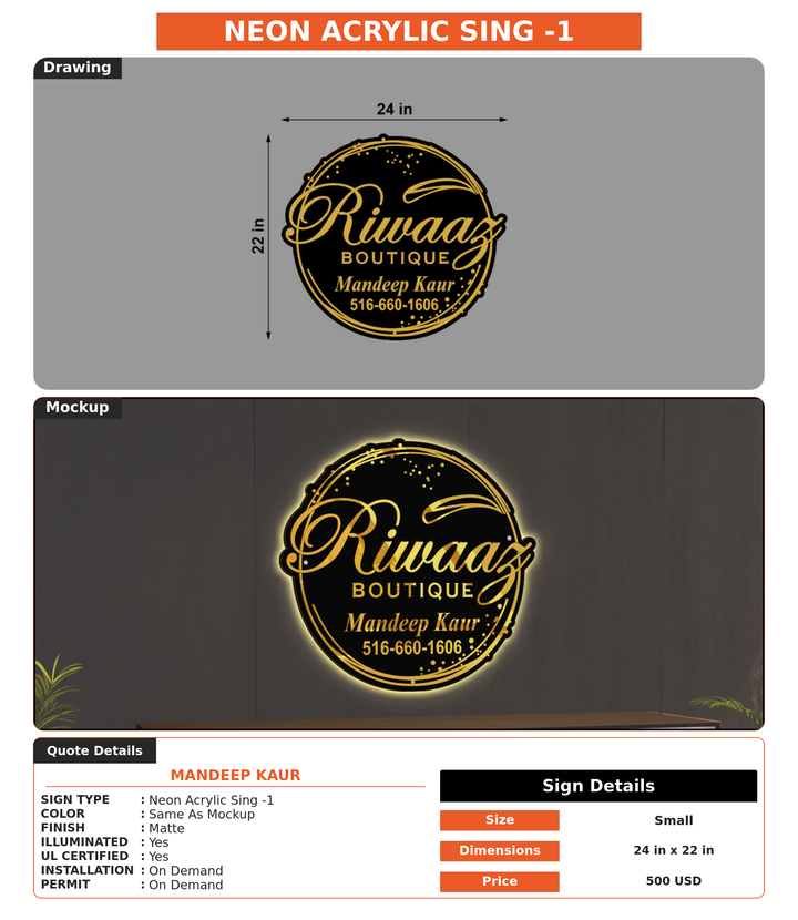 CUSTOM MOCKUP SIGN FOR Mandeep Kaur
