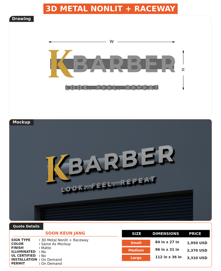 CUSTOM MOCKUP SIGN FOR Soon Keun Jang