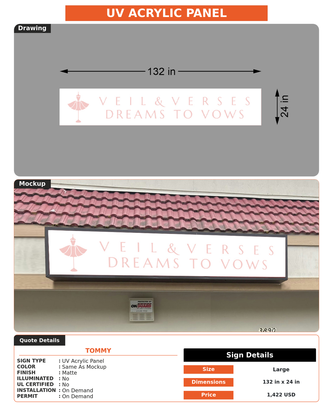 CUSTOM MOCKUP SIGN FOR Tommy