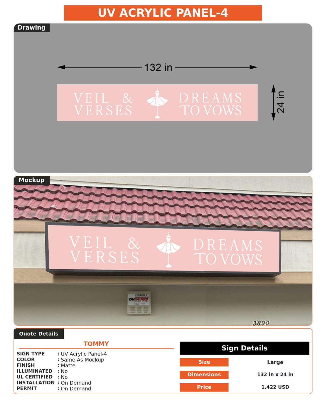CUSTOM MOCKUP SIGN FOR Tommy
