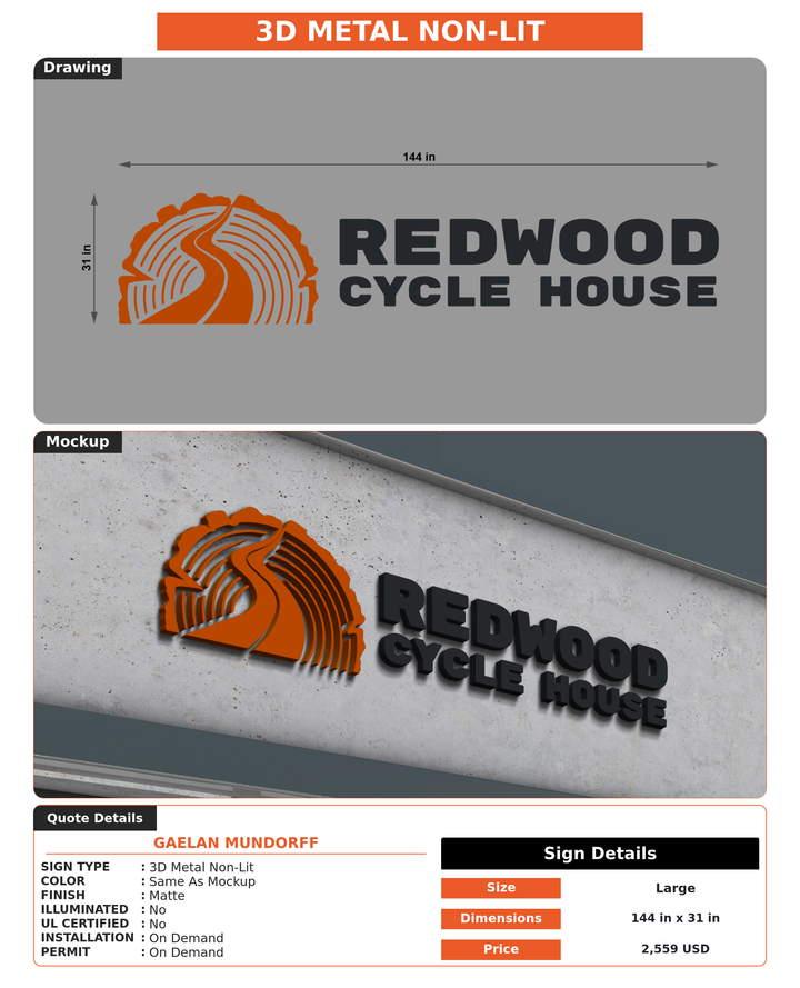 CUSTOM MOCKUP SIGN FOR Gaelan Mundorff