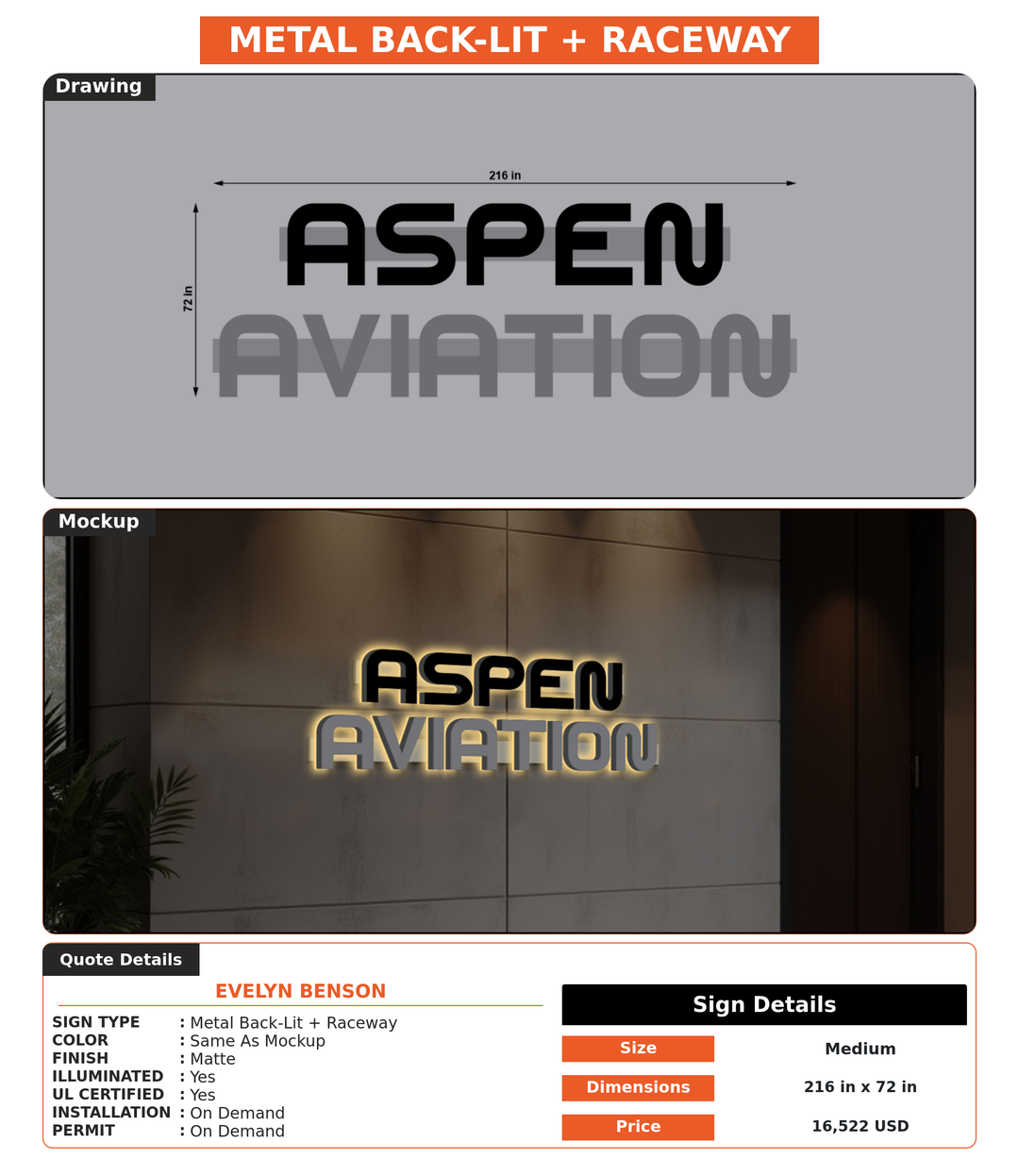 CUSTOM MOCKUP SIGN FOR Evelyn Benson