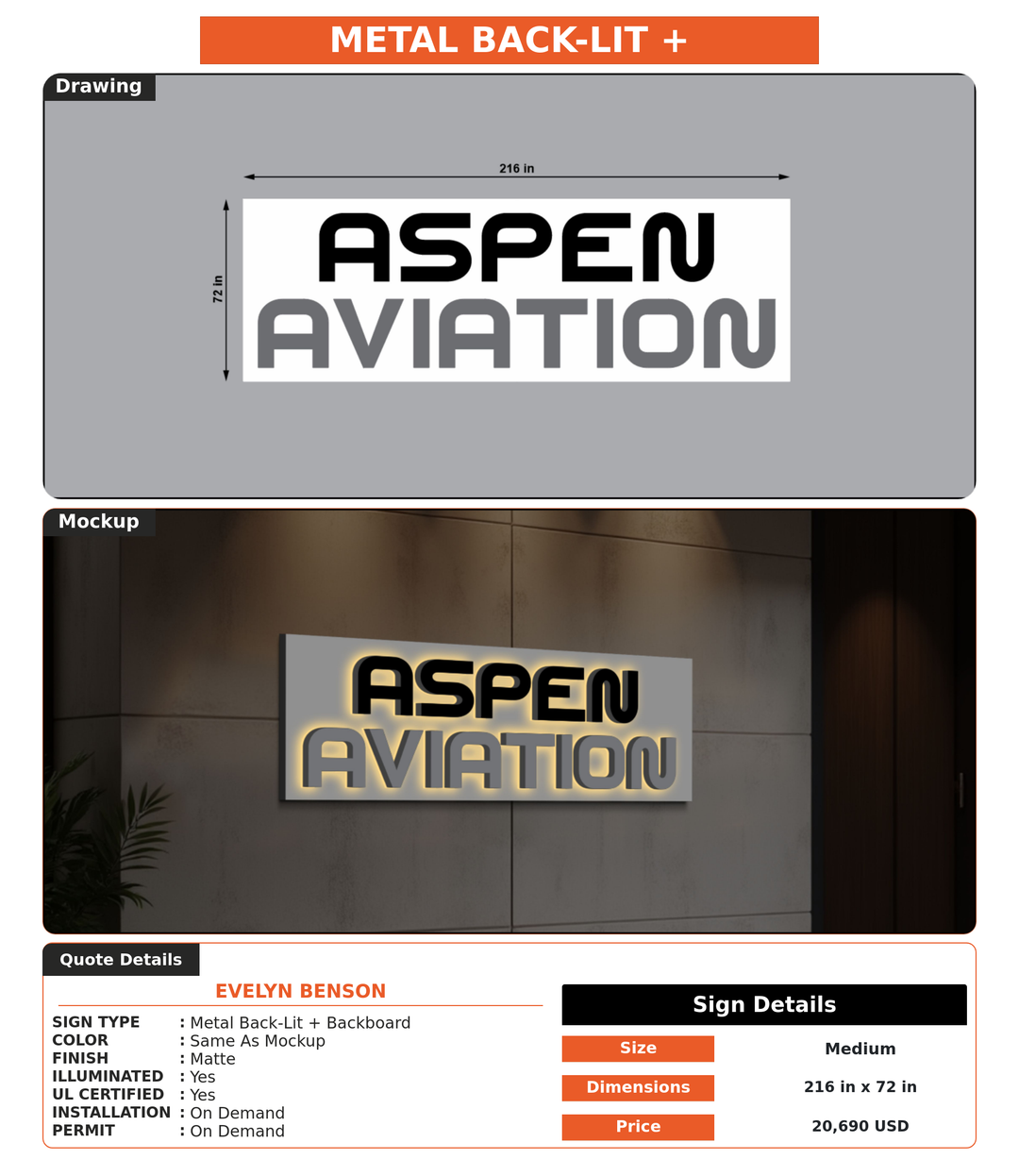 CUSTOM MOCKUP SIGN FOR Evelyn Benson