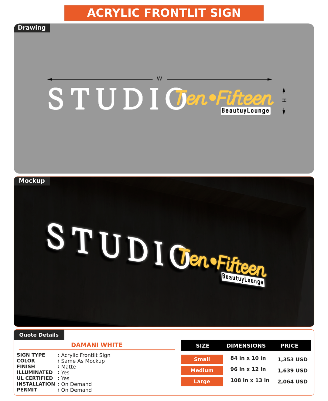 CUSTOM MOCKUP SIGN FOR Damani white