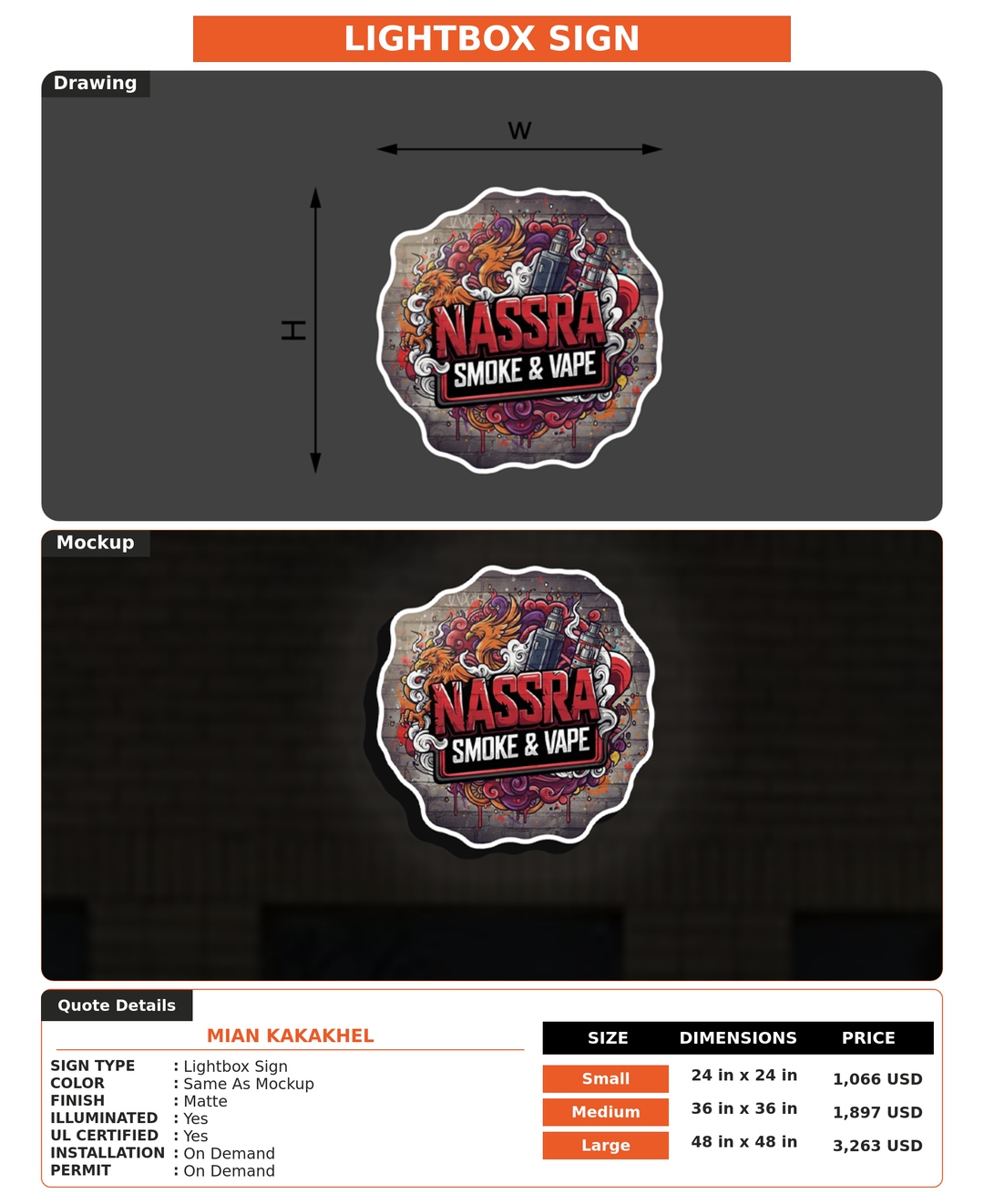 CUSTOM MOCKUP SIGN FOR Mian Kakakhel