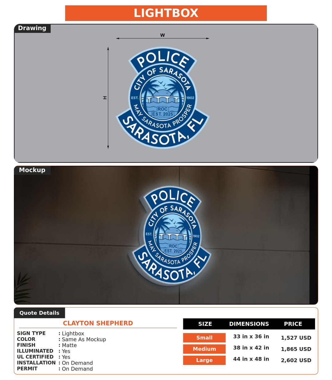 CUSTOM MOCKUP SIGN FOR Clayton Shepherd