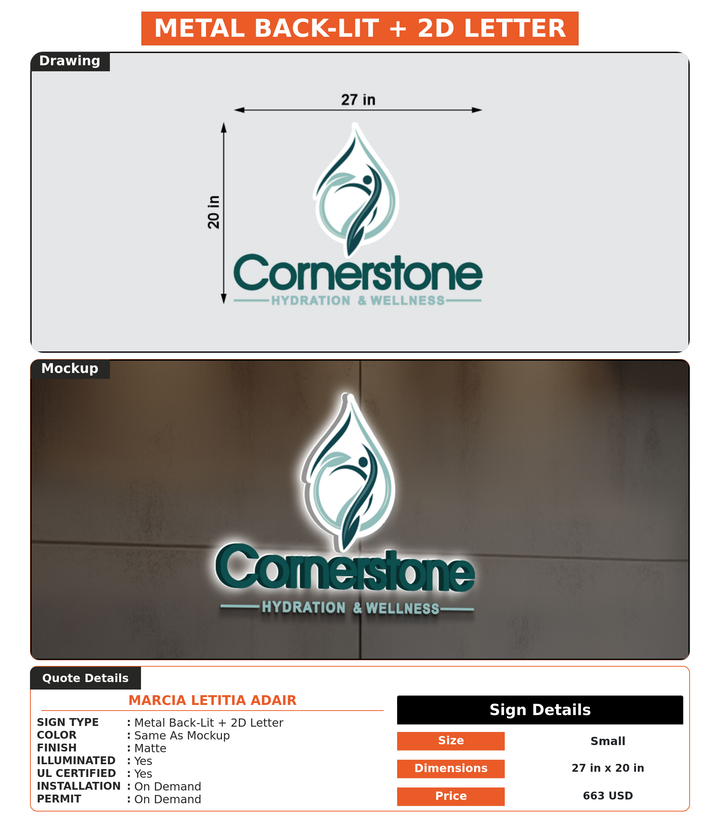 CUSTOM MOCKUP SIGN FOR Marcia Letitia Adair